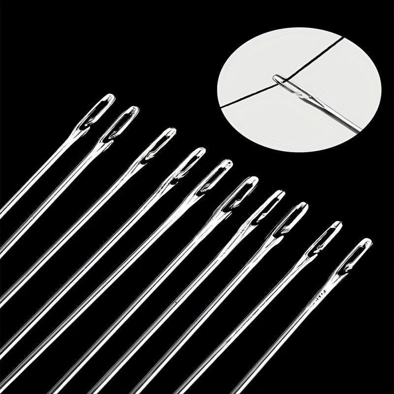 30Pcs/Set Multi-Purpose Household Hand Sewing Needle with Wooden Needle Case, Self-Threading Needle Set, Fabrics & Sewing Supplies
