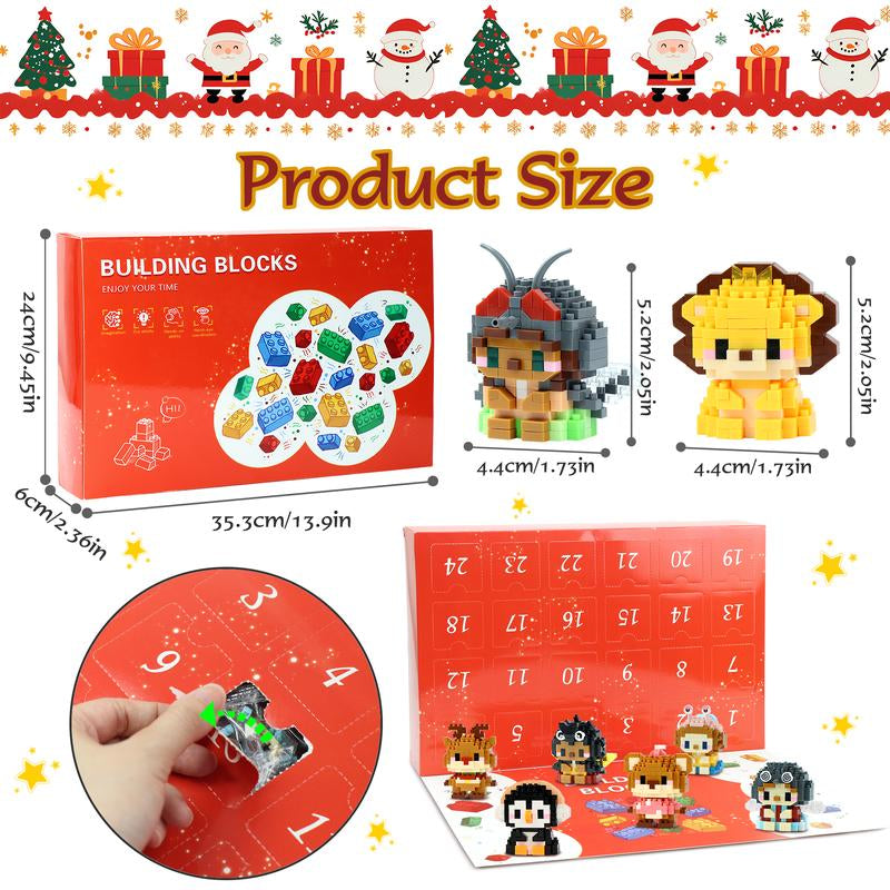 2025 Advent Calendar Mini Building Blocks, 24 Days Small Advent Calendars Toys Fillers Christmas Calendar Countdown for Kids 6+ Diy Kits Magnetic Blocks