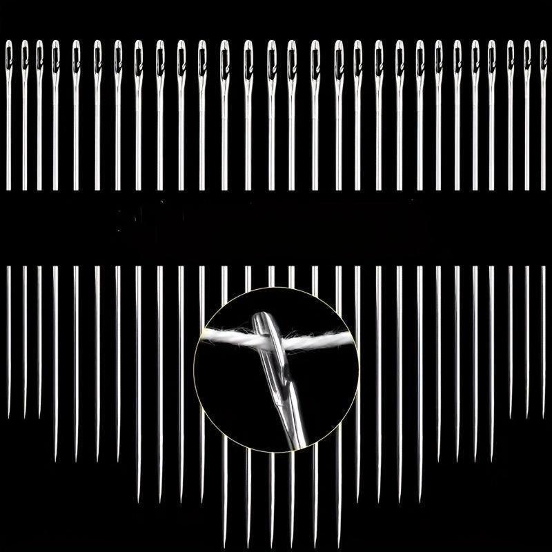 30Pcs/Set Multi-Purpose Household Hand Sewing Needle with Wooden Needle Case, Self-Threading Needle Set, Fabrics & Sewing Supplies