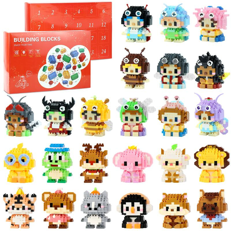 2025 Advent Calendar Mini Building Blocks, 24 Days Small Advent Calendars Toys Fillers Christmas Calendar Countdown for Kids 6+ Diy Kits Magnetic Blocks